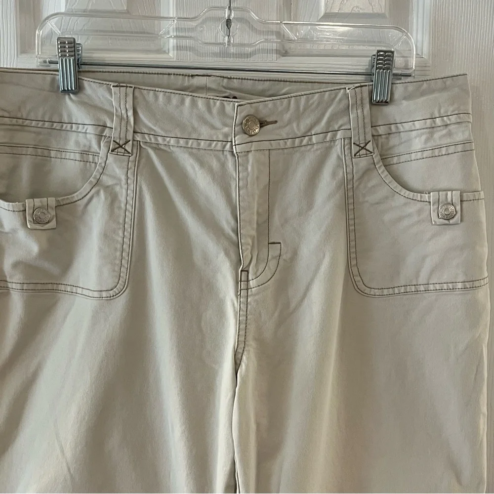 Vintage Women’s Gitano Bootcut Khaki Pant Dark Stitching Snap Pockets Size 14